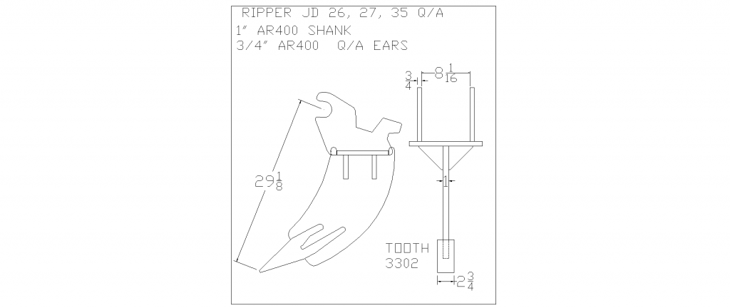 deere jd26 excavator frost ripper