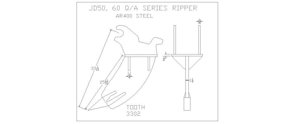 deere jd50 excavator frost ripper